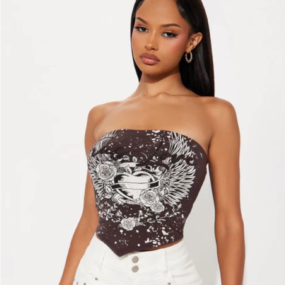Free Love Graphic Strapless Top NEW 🏷️